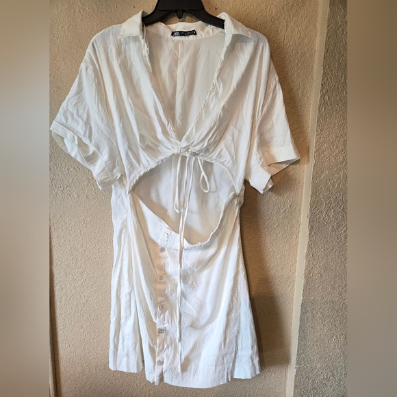 Zara Cutout Collared Button Dress Size XXL - Picture 5 of 16